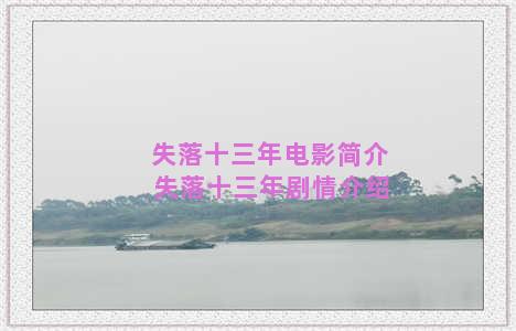 失落十三年电影简介 失落十三年剧情介绍